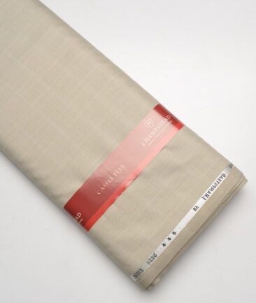 J.Hampstead Super 100's Checks 20% Wool Suiting Fabric (Beige)