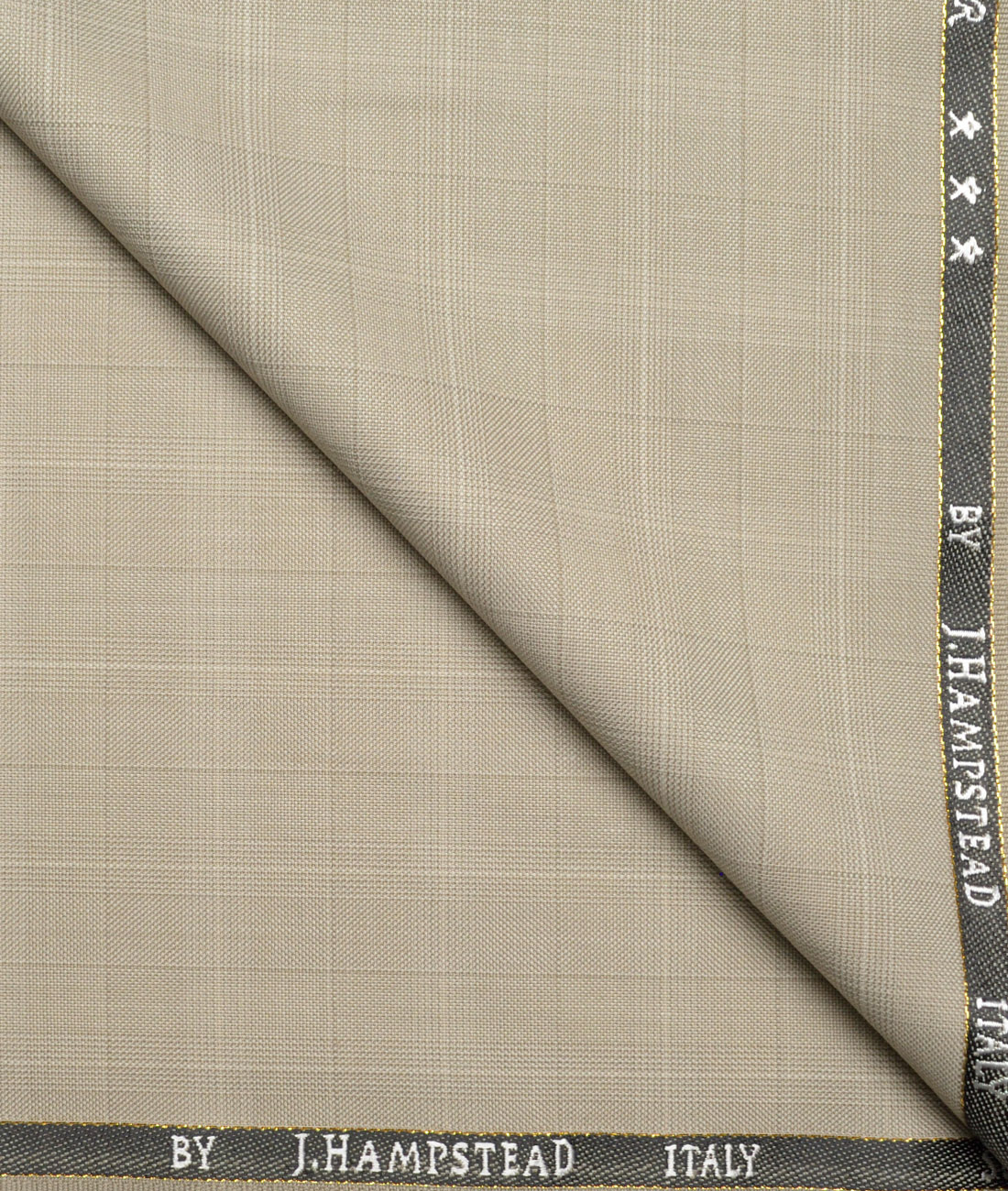 J.Hampstead Super 100's Checks 20% Wool Suiting Fabric (Beige) J.Hampstead Super 100's Checks 20% Wool Suiting Fabric (Beige)