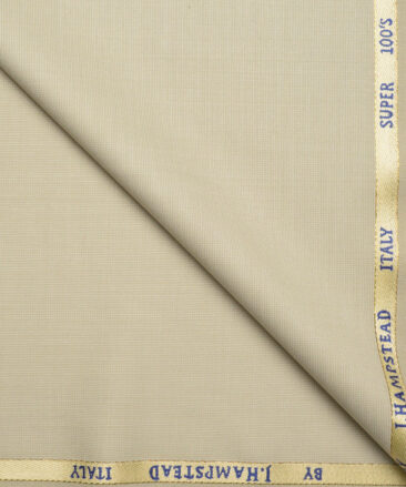 J.Hampstead Super 100's Structured 20% Wool Suiting Fabric (Beige)