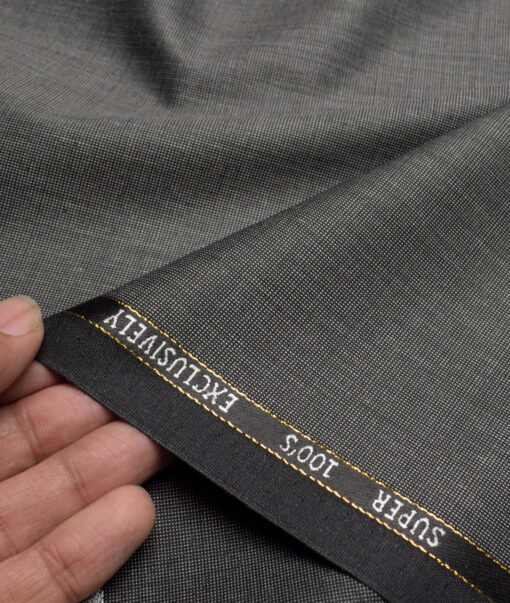 J.Hampstead Super 100's Structured 20% Wool Suiting Fabric (Black)