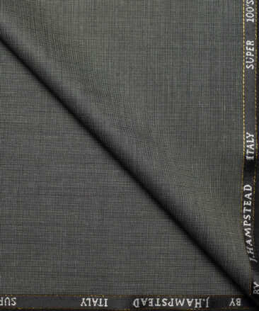 J.Hampstead Super 100's Structured 20% Wool Suiting Fabric (Black)
