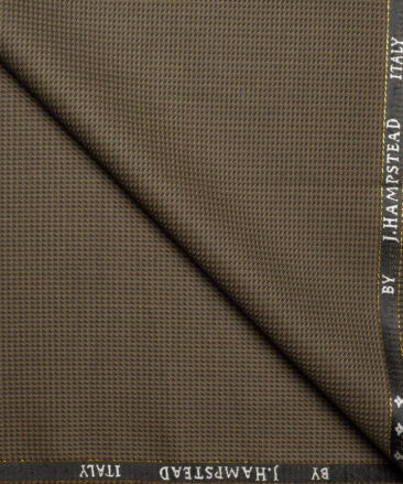 J.Hampstead Super 100's Structured 20% Wool Suiting Fabric (Coffee Brown)