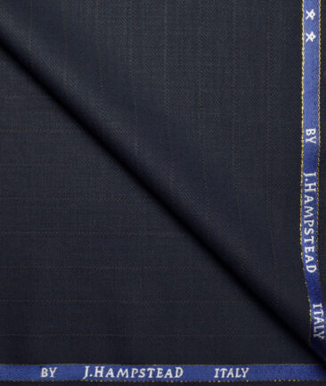 J.Hampstead Super 100's Striped 20% Wool Suiting Fabric (Dark Blue)