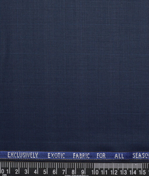 J.Hampstead Super 100's Checks 20% Wool Suiting Fabric (Dark Blue)
