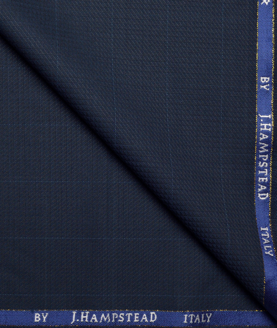 J.Hampstead Super 100's Checks 20% Wool Suiting Fabric (Dark Blue ) J.Hampstead Super 100's Checks 20% Wool Suiting Fabric (Dark Blue )