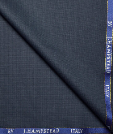 J.Hampstead Super 100's Striped 20% Wool Suiting Fabric (Dark Blue)