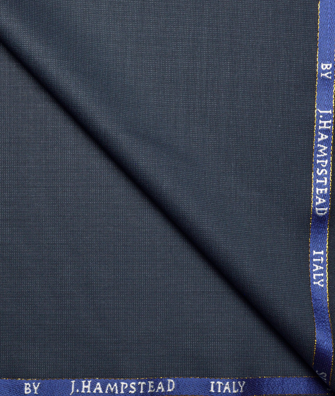 J.Hampstead Super 100's Striped 20% Wool Suiting Fabric (Dark Blue) J.Hampstead Super 100's Striped 20% Wool Suiting Fabric (Dark Blue)