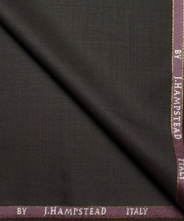 J.Hampstead Super 100's Structured 20% Wool Suiting Fabric (Dark Chocolate Brown)