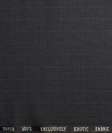 J.Hampstead Super 100's Striped 20% Wool Suiting Fabric (Dark Grey)