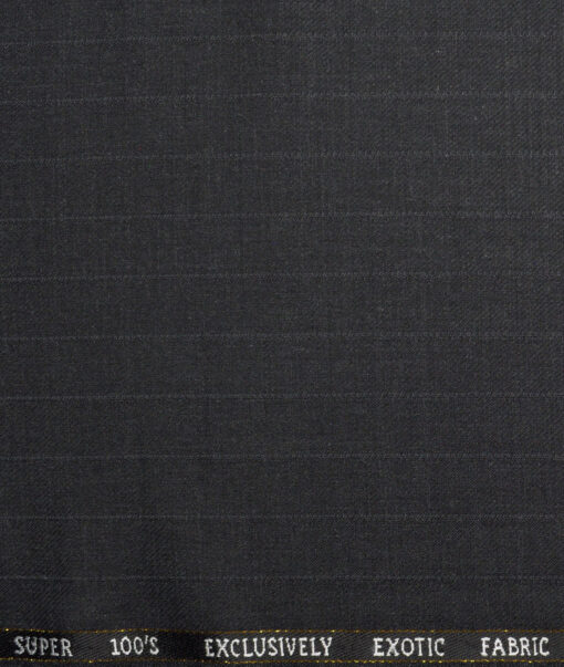 J.Hampstead Super 100's Striped 20% Wool Suiting Fabric (Dark Grey)