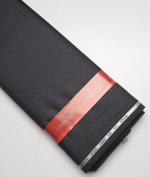J.Hampstead Super 100's Striped 20% Wool Suiting Fabric (Dark Grey)