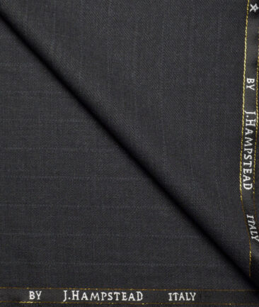 J.Hampstead Super 100's Striped 20% Wool Suiting Fabric (Dark Grey)