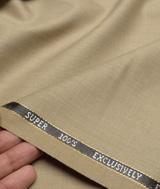 J.Hampstead Super 100's Structured 20% Wool Suiting Fabric (Fawn Beige)