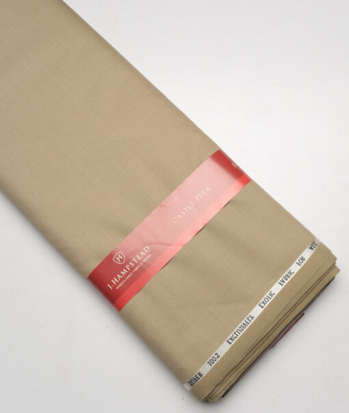 J.Hampstead Super 100's Structured 20% Wool Suiting Fabric (Fawn Beige)