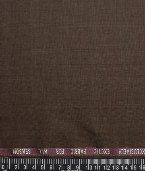 J.Hampstead Super 100's Checks 20% Wool Suiting Fabric (Irish Coffee Brown)