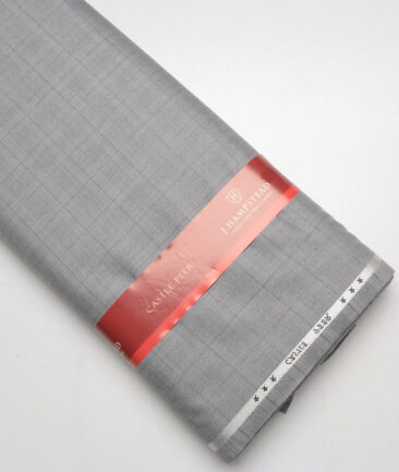 J.Hampstead Super 100's Checks 20% Wool Suiting Fabric (Light Grey)