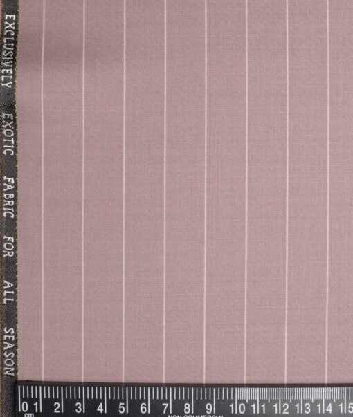J.Hampstead Super 100's Striped 20% Wool Suiting Fabric (Light Mauve)
