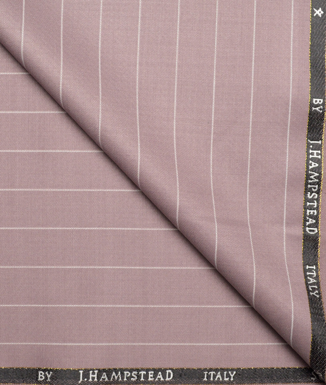 J.Hampstead Super 100's Striped 20% Wool Suiting Fabric (Light Mauve) J.Hampstead Super 100's Striped 20% Wool Suiting Fabric (Light Mauve)