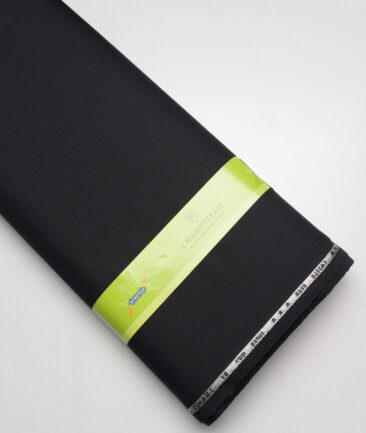 J.Hampstead Super 100's Solids 16% Wool Stretchable Suiting Fabric (Black)