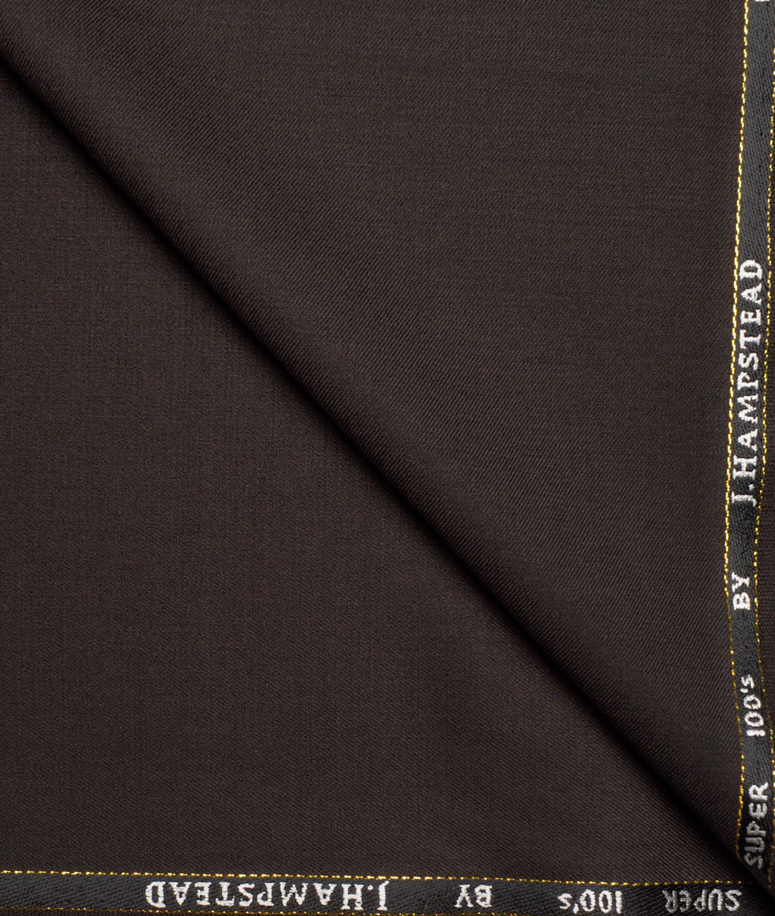J.Hampstead Super 100's Solids 16% Wool Stretchable Suiting Fabric (Dark Chocolate Brown) J.Hampstead Super 100's Solids 16% Wool Stretchable Suiting Fabric (Dark Chocolate Brown)