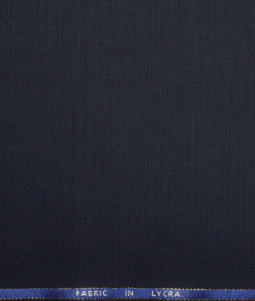 J.Hampstead Super 100's Solids 16% Wool Stretchable Suiting Fabric (Dark Navy Blue)