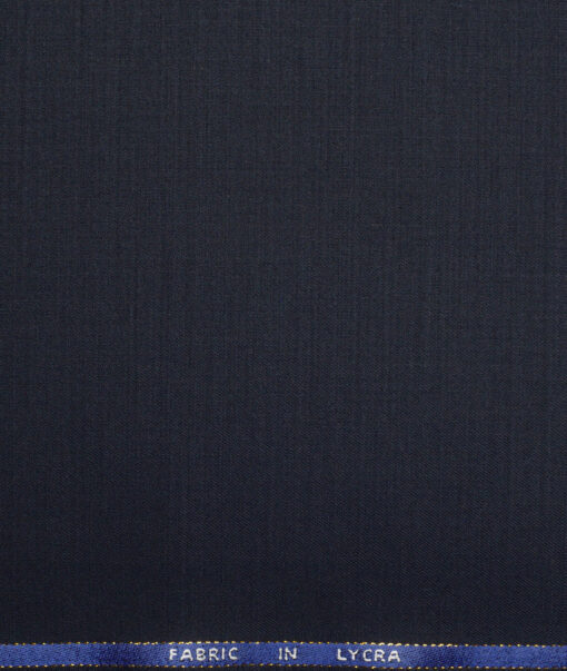 J.Hampstead Super 100's Solids 16% Wool Stretchable Suiting Fabric (Dark Navy Blue)
