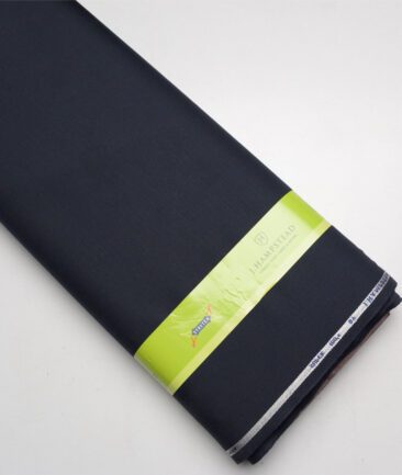 J.Hampstead Super 100's Solids 16% Wool Stretchable Suiting Fabric (Dark Navy Blue)