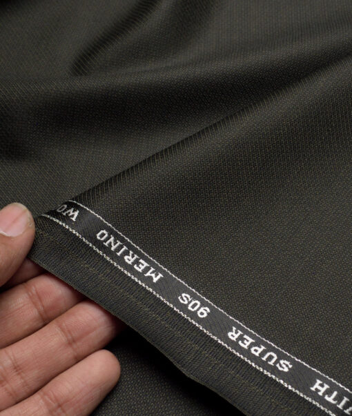 Panero Italy Super 100's Structured 20% Merino Wool Suiting Fabric (Dark Green)