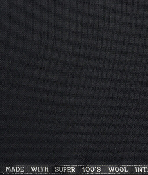 Panero Italy Super 100's Structured 20% Merino Wool Suiting Fabric (Black)