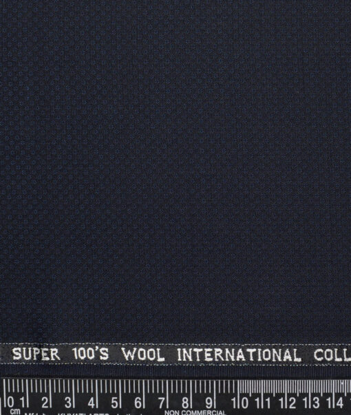 Panero Italy Super 100's Structured 20% Merino Wool Suiting Fabric (Dark Blue)