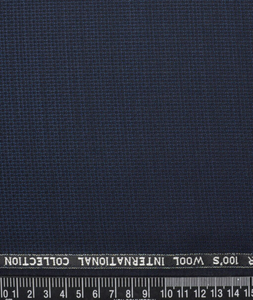 Panero Italy Super 100's Structured 20% Merino Wool Suiting Fabric (Dark Blue)