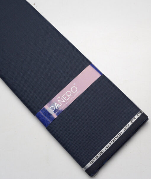 Panero Italy Super 100's Structured 20% Merino Wool Suiting Fabric (Dark Blue)
