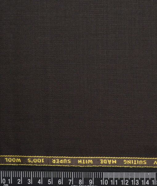 Panero Italy Super 100's Structured 20% Merino Wool Suiting Fabric (Dark Brown)
