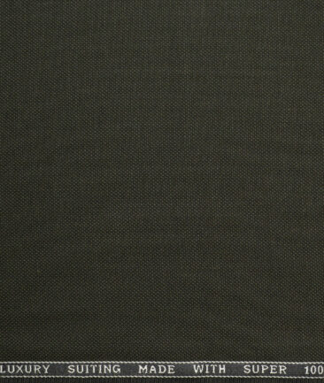 Panero Italy Super 100's Structured 20% Merino Wool Suiting Fabric (Dark Olive Green)
