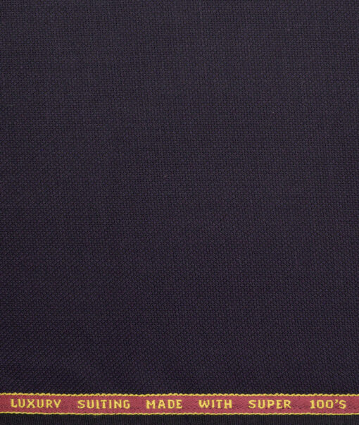 Panero Italy Super 100's Structured 20% Merino Wool Suiting Fabric (Dark Purple)