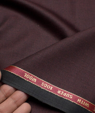 Panero Italy Super 100's Structured 20% Merino Wool Suiting Fabric (Dark Wine)
