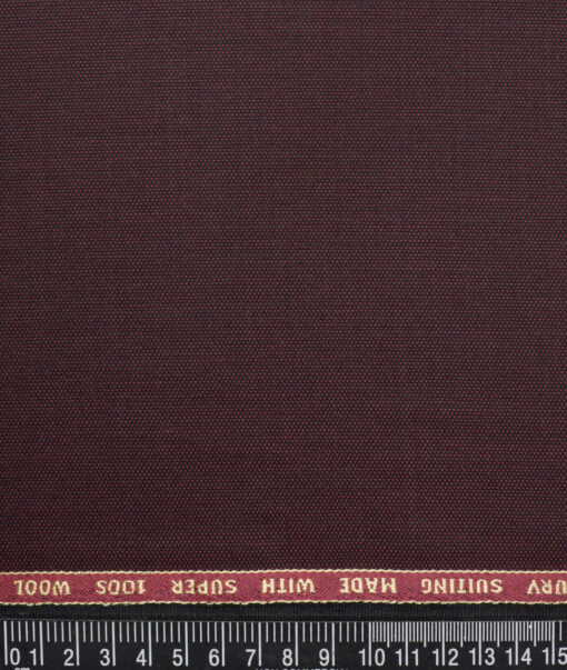 Panero Italy Super 100's Structured 20% Merino Wool Suiting Fabric (Dark Wine)