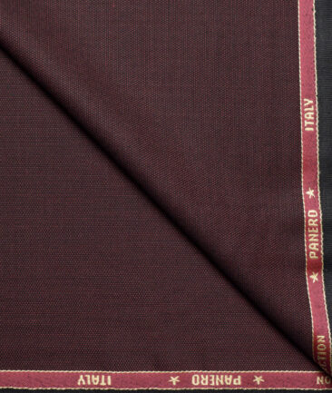 Panero Italy Super 100's Structured 20% Merino Wool Suiting Fabric (Dark Wine)