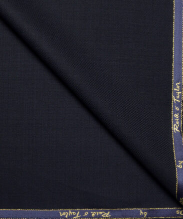 Reid & Taylor Super 100's Solids 40% Merino Wool Suiting Fabric (Dark Navy Blue)