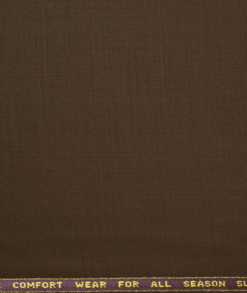 Reid & Taylor Super 100's Solids 40% Merino Wool Suiting Fabric (Irish Coffee Brown)