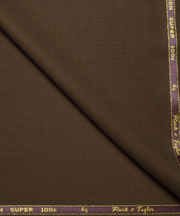Reid & Taylor Super 100's Solids 40% Merino Wool Suiting Fabric (Irish Coffee Brown)