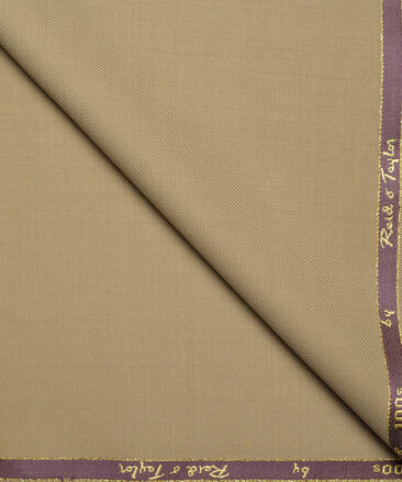 Reid & Taylor Super 100's Solids 40% Merino Wool Suiting Fabric (Khakhi)