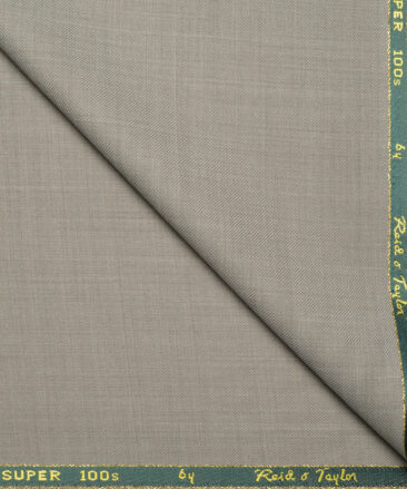 Reid & Taylor Super 100's Solids 40% Merino Wool Suiting Fabric (Light Brownish Grey)