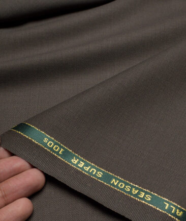 Reid & Taylor Super 100's Solids 40% Merino Wool Suiting Fabric (Medium Taupe Brown)