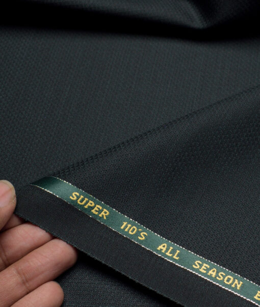 Simone Federico & Figli Italy Super 110's Structured 20% Wool Suiting Fabric (Dark Green)