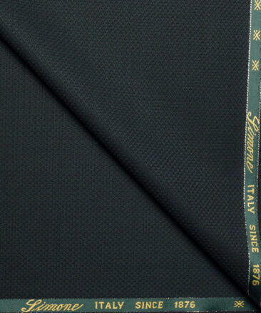 Simone Federico & Figli Italy Super 110's Structured 20% Wool Suiting Fabric (Dark Green)