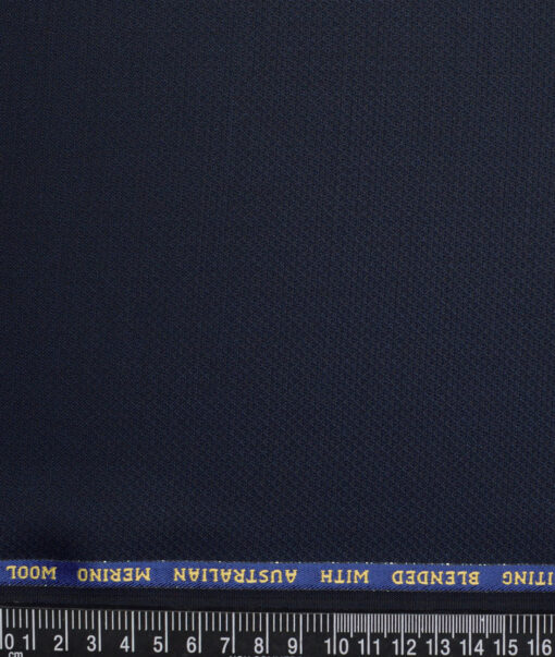 Simone Federico & Figli Italy Super 110's Structured 20% Wool Suiting Fabric (Dark Navy Blue)