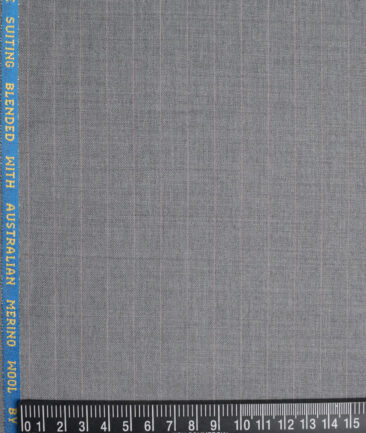 Simone Federico & Figli Italy Super 110's Striped 20% Wool Suiting Fabric (Grey)