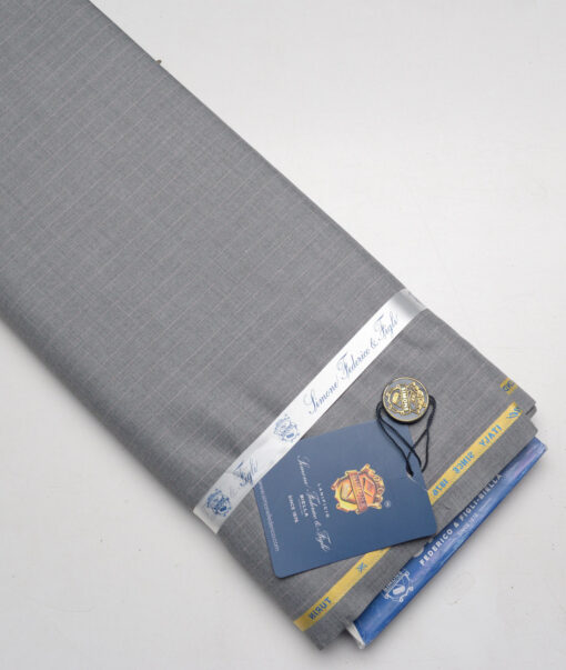 Simone Federico & Figli Italy Super 110's Striped 20% Wool Suiting Fabric (Grey)