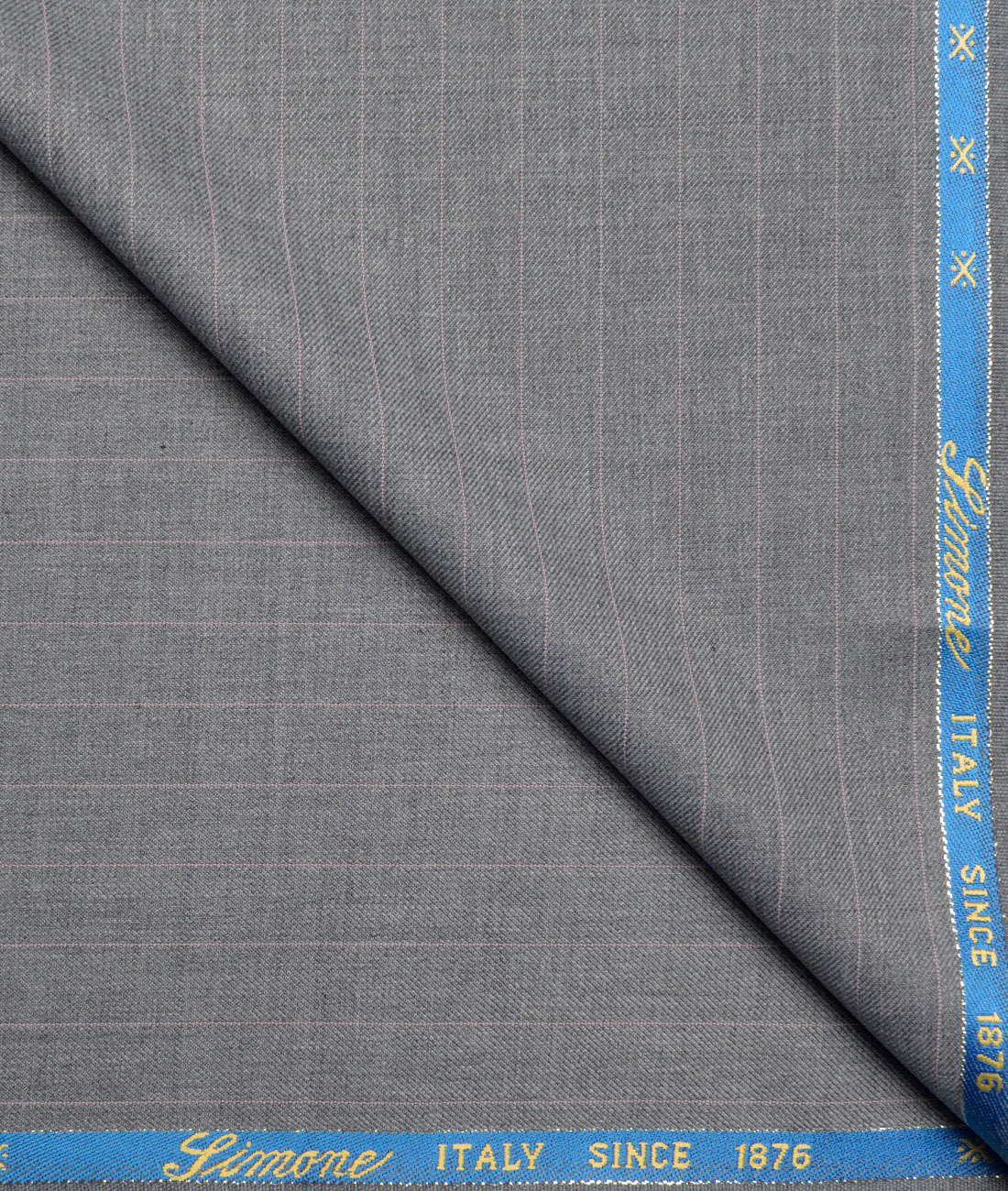 Simone Federico & Figli Italy Super 110's Striped 20% Wool Suiting Fabric (Grey) Simone Federico & Figli Italy Super 110's Striped 20% Wool Suiting Fabric (Grey)